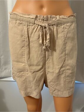 Cool Cloth & Stone size L tan drawstring shorts pockets women new Anthropologie